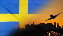 Sweden fabric Flag Travel and Transport Concept