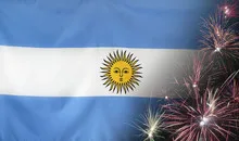 Argentina Flag Firework real fabric
