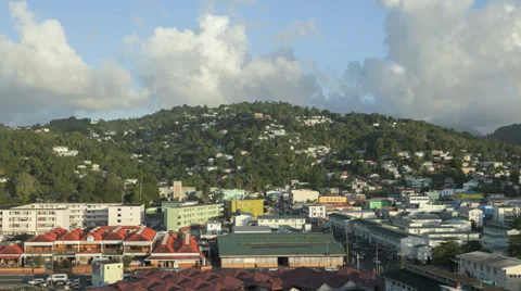 Timelapse Cityview Of Castries In St Lucia