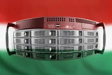 Server Country Concept with Flag of Hungary