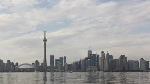 4K Time Lapse Zoom Out Toronto Skyline Daytime, Canada