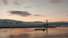 4K Time Lapse Zoom Out Jökulsarlon Sunset