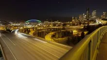 Seattle Sunset Interstate Traffic