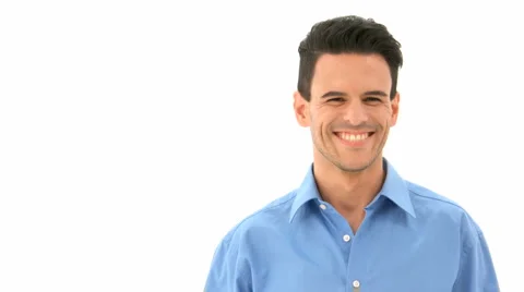Smiling Man Shows His Passport Stamps