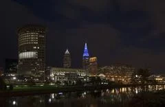 Cleveland Skyline Downtown Night