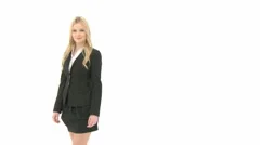 Red Sales Statistic Prensented By Business Woman