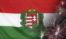 Hungary Flag Firework real fabric