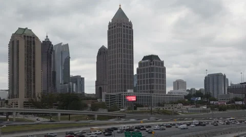 4K Time Lapse Zoom Out Atlanta Skyline