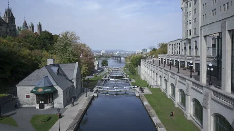 4K Time Lapse Rideau Canal With Locks, Ottawa, Canada