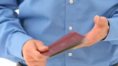 Close Up Passport In The Hands Of A Man