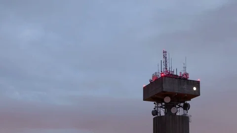 4K Time Lapse Of A Telecommunications Tower