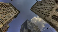 4K Time lapse HDR zoom out Cincinnati skyscraper