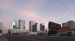 4K Time Lapse Zoom Out Traffic Phoenix Downtown At Dusk