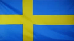 Sweden Flag Real Fabric Close Up 4K