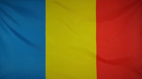 Slowmotion Real Textile Flag Of Romania