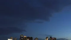 4K Time Lapse Tilt Shot Down And Up Boston Skyline At Twilight