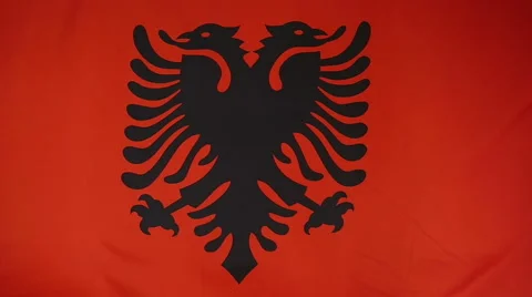 Slowmotion Real Textile Flag Of Albania