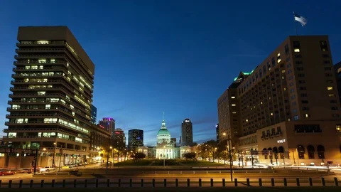 4K Time Lapse St. Louis Old Court House Zoom In (Editorial)