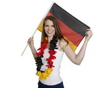Attractive Woman Shows German Flag