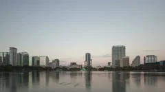 4K Time Lapse Close Up Orlando Skyline Sunrise