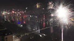 4K Time Lapse Grand Firework Aerial New Years Eve