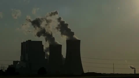 Power Plant With Huge Cooling Towers