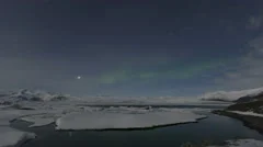 4K Time Lapse Northern Lights Jökulsarlon