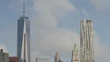 Time lapse zoom out close up Manhattan skyline