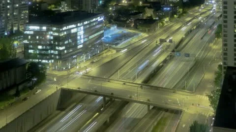 Seattle Nightime Interstate Traffic