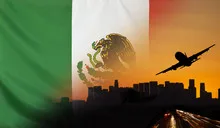 Mexico fabric Flag Travel and Transport Concept