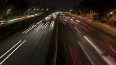 4K Time Lapse Freeway Light Trails At Night